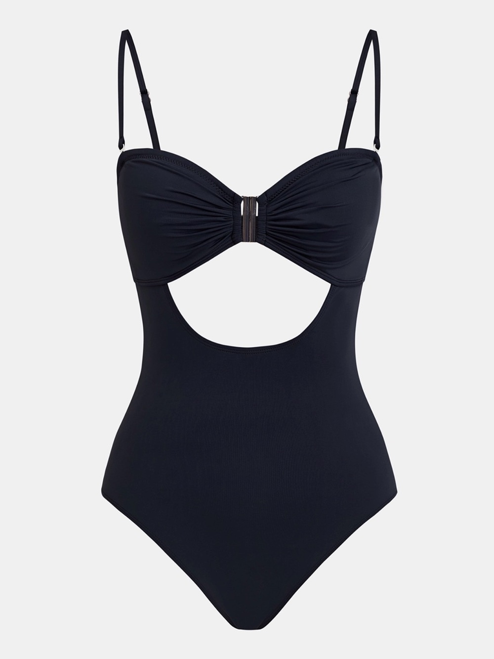 Black Cutout One-Piece Swimsuit for women